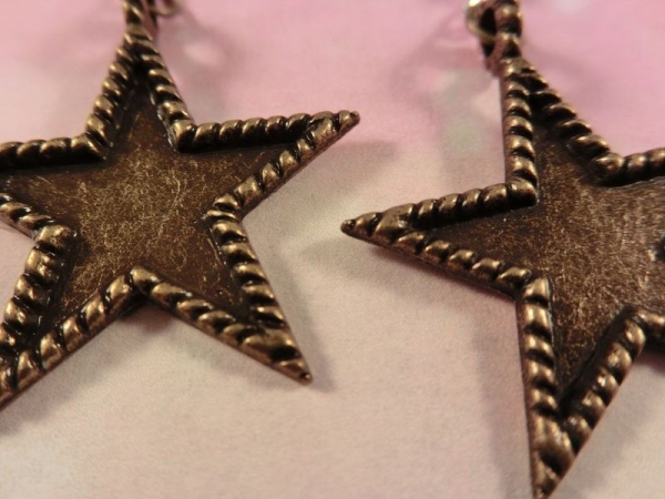 Stern Ohrringe Vintage bronzefarben Star Night